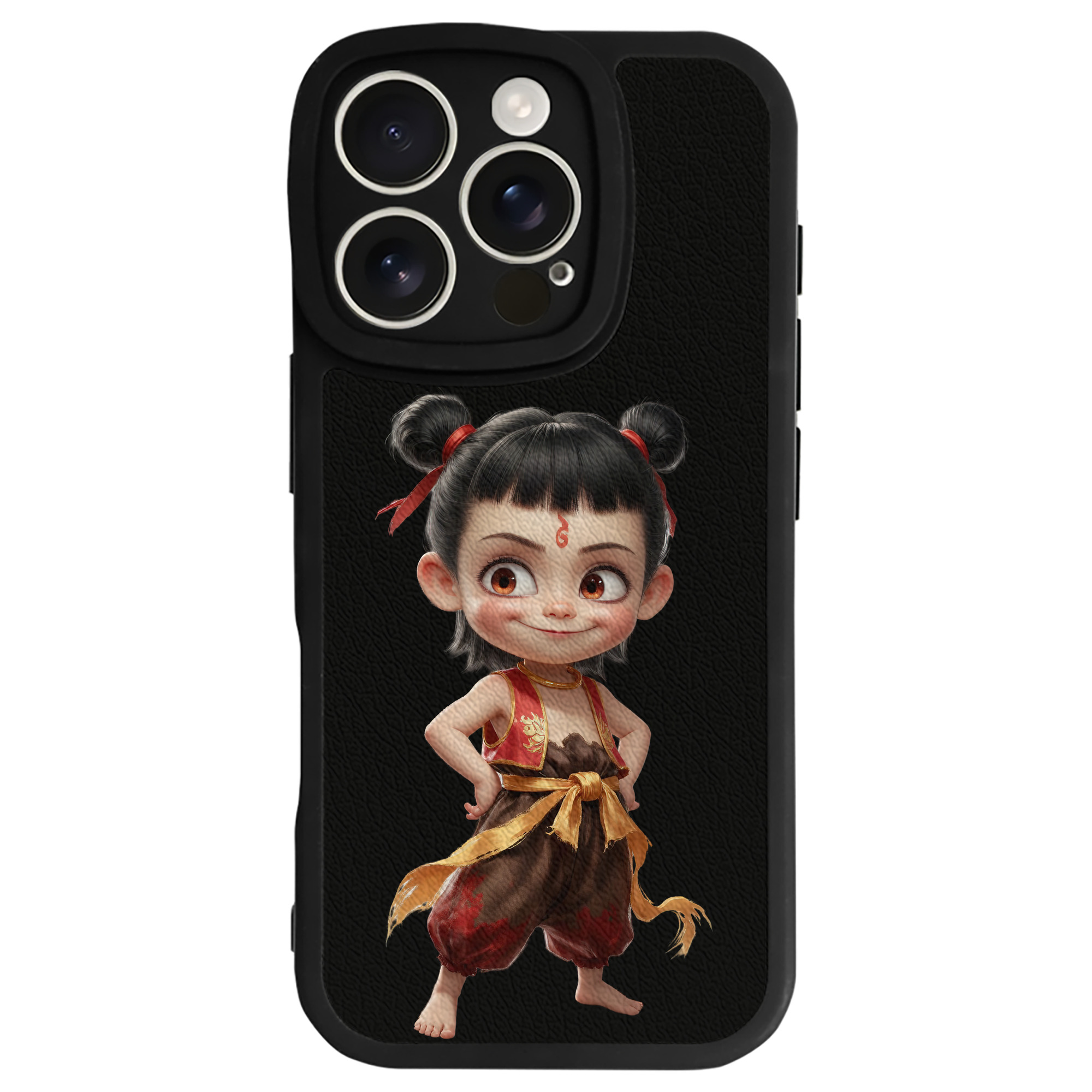 （画像用） Ne Zha 2 ナタ 魔童の大暴れ 【iPhone 16シリーズ対応】シリコンスマホケース（レザー調） 材質：シリコン
